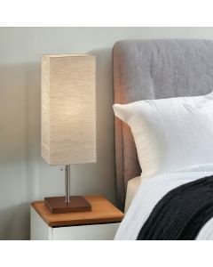 Wildside Paper Shade With Walnut Wood Table Lamp