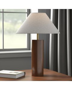Canopy Walnut Wood Block Table Lamp