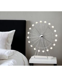 22" Off White Metal Multi Light Bedside LED Table Lamp With Off White Globe Shade