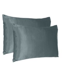 Gray Dreamy Set Of 2 Silky Satin King Pillowcases