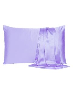 Purple Dreamy Set Of 2 Silky Satin King Pillowcases