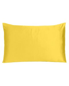 Lemon Dreamy Set Of 2 Silky Satin King Pillowcases