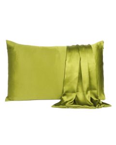 Lemongrass Dreamy Set Of 2 Silky Satin King Pillowcases