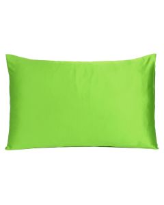 Set of Two Bright Green Dreamy Silky Satin King Pillowcases