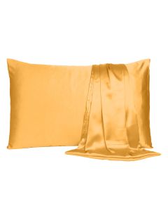 Apricot Dreamy Set Of 2 Silky Satin Standard Pillowcases