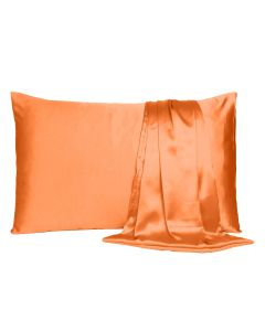 Orange Dreamy Set Of 2 Silky Satin Standard Pillowcases