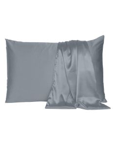 Set Of Two Dark Gray Dreamy Silk Satin Standard Pillowcases