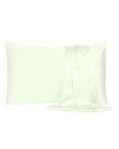 Ivory Dreamy Set Of 2 Silky Satin Standard Pillowcases