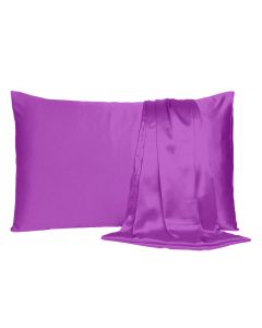 Purple Merlot Dreamy Set Of 2 Silky Satin Standard Pillowcases