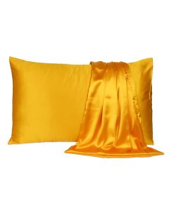 Goldenrod Dreamy Set Of 2 Silky Satin Standard Pillowcases