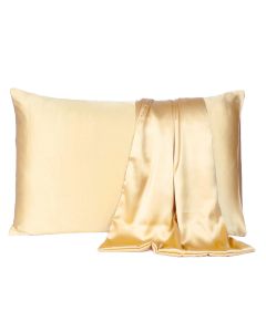Pale Yellow Dreamy Set Of 2 Silky Satin Queen Pillowcases