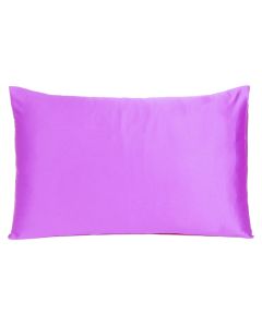 Violet Dreamy Set Of 2 Silky Satin Queen Pillowcases