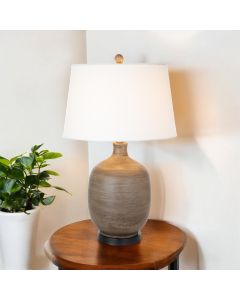 Set of Two 28" Black Table Lamp With White Empire Shade