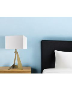 25" Brass Metal Novelty Table Lamp With White Shade