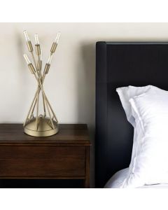 19" Brass Metal Six Light Novelty Table Lamp