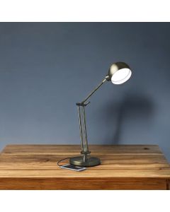 Shiny Satin Brass LED Adjustable Desk Lamp