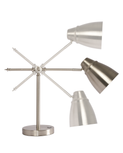 Brushed Silver LED Adjustable Desk Lamp