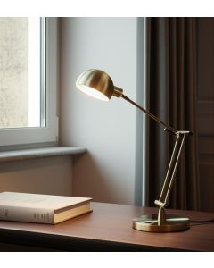 18" Antiqued Bronze Adjustable Swing Arm Desk Lamp USB With Antiqued Bronze Shade