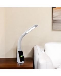 Contemporary White Sanitizing and Charging LED Desk Lamp