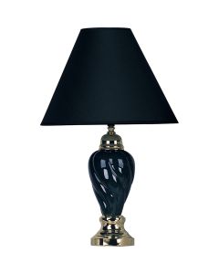Gold and Navy Blue Table Lamp with Navy Blue Shade