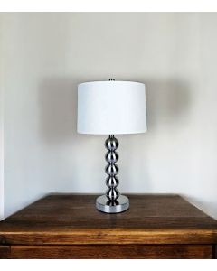 Silver Bauble Table Lamp with White Shade