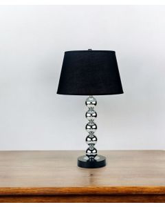 Silver Bauble Table Lamp with Black Shade