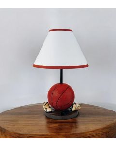 15" Orange Bedside Table Lamp With White Shade