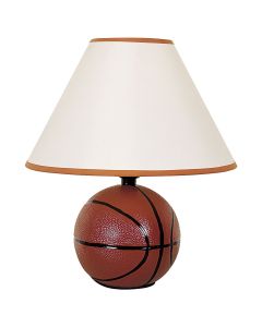 12" Orange Ceramic Bedside Table Lamp With White Shade