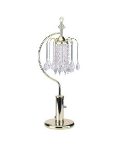 27" Gold Metal Chandelier Faux Crystal Table Lamp