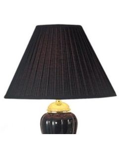 Set Of Three 64" Gold Ceramic Bedside Floor and Table Lamp Set With Black Empire Shade