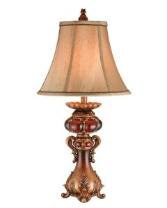 Antique Inspired Table Lamp with Linen Lamp Shade