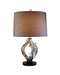 Brown and Gold Faux Crystal Glam Accent Table Lamp