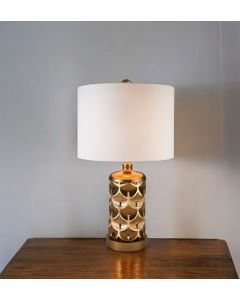 Magestic Brown and Gold Geo Table Lamp
