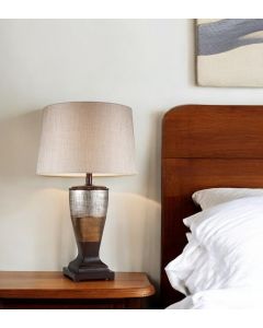 Exotic Brown and Gold Wide Stripe Table Lamp