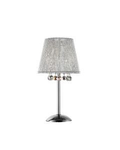 Dreamy Silver Table Lamp with Crystal Accents