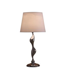 24" Silver Bedside Table Lamp With White Empire Shade