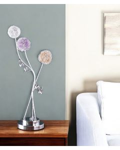28" Clear Three Light Bedside Led Table Lamp
