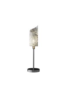 22" Silver Bedside Table Lamp With White Swirl Novelty Shade