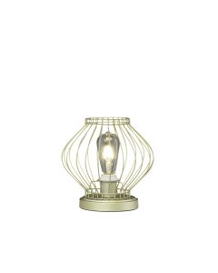 10" Gold Bedside Table Lamp With Gold Cage Shade