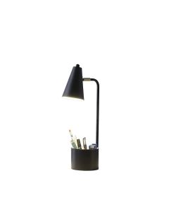 20" Black Desk Table Lamp With Black Cone Shade