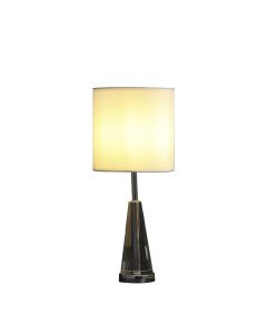 22" Silver Bedside Table Lamp With White Drum Shade