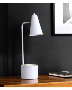 20" Compact White Student Metal Desk Lamp