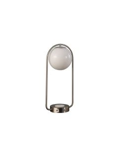 19" Silver Clip Globe USB Table Lamp