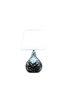 12" Black Table Lamp With White Globe Shade