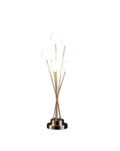 28" Yellow Gold Six Light Globe Desk or Table Lamp