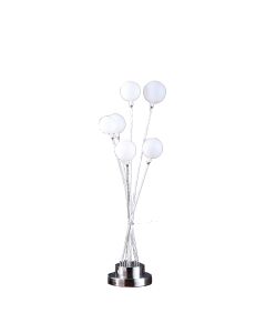 28" Silver Chrome Six Light Globe Desk or Table Lamp