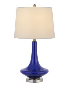 Set Of Two 26" Silver Metal Two Light Bedside Table Lamps With White Globe Shade