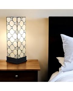 18" Tiffany Style Jeweled Dark Brown Base Table Lamp