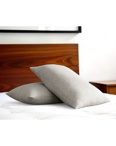 Set of Two Light Gray Linen Pillowcases