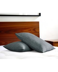 Set of Two Slate Gray Linen Pillowcases